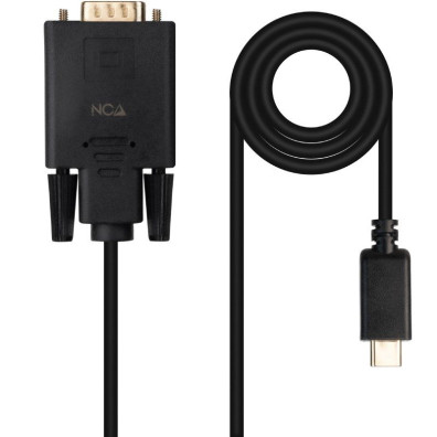 CONVERSOR USB-C/M A VGA/M NEGRO NANOCABLE 1.8M