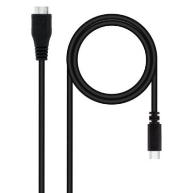 Cable USB 3.0 Tipo-C Nanocable 10.01.1201-BK/ USB Tipo-C Macho - MicroUSB Macho/ 5Gbps/ 1m