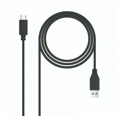 CABLE USB 3.1 GEN2 10Gbps 3A TIPO USB-C A USB-A 1.5 M NEGRO NANOCABLE - Negro