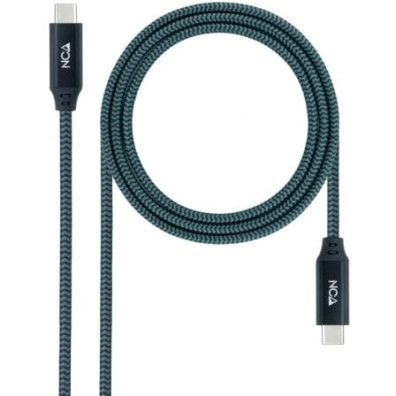 Cable USB Tipo-C Macho - USB Tipo-C Macho 2m 100W 20Gbps Nanocable 3.2