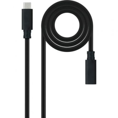 Cable Alargador USB Tipo-C 3.2 Nanocable - USB Tipo-C Hembra/Macho 1m