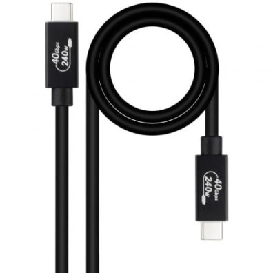 Cable USB 4.0 Nanocable 10.01.5002/ USB Tipo-C Macho - USB Tipo-C Macho/ Hasta 240W/ 40Gbps/ 1.8m