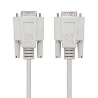 Cable Serie NULL Modem Nanocable 10.14.0502/ DB9 Macho - DB9 Hembra/ 1.8m - Beige