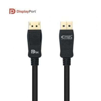 CABLE DISPLAYPORT VESA 1.4 DP/M-DP/M NEGRO 2M NANOCABLE - Negro