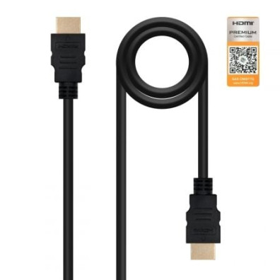 Cable HDMI 2.0 4K Nanocable 10.15.3601-L150/ HDMI Macho - HDMI Macho/ 1.5m/ Certificado