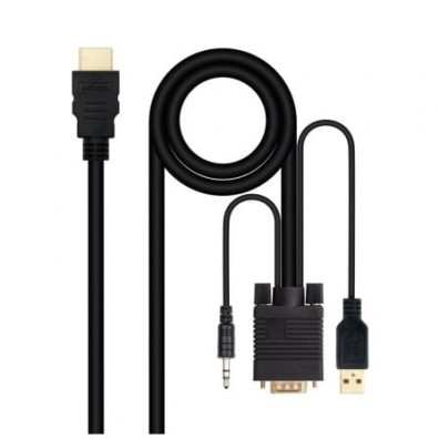 Cable Conversor Nanocable HDMI VGA Jack 3.5 USB Macho 1.8m
