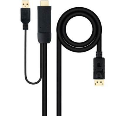 Cable Conversor Nanocable 10.15.4352/ HDMI Macho - DisplayPort Macho/ 1.8m - Negro