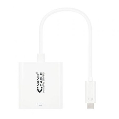 Conversor USB Tipo-C a DVI-D Hembra Nanocable 15cm