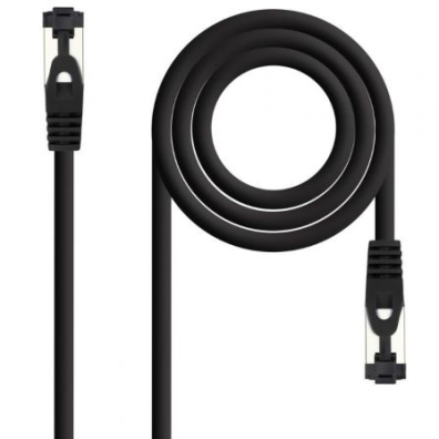 CABLE DE RED LATIGUILLO CAT8.1 SSTP AWG26 0.5 M NEGRO NANOCABLE