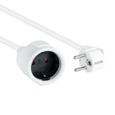 Cable Alargador de Corriente Nanocable 10.22.0605-W/ Schuko Hembra - Schuko Macho/ 5m