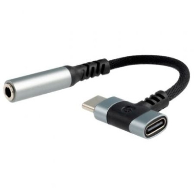 Cable Conversor Audio Nanocable 10.24.1207/ USB Tipo-C Macho - Jack 3.5/ USB Tipo-C Hembra/ 10cm