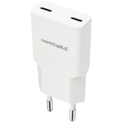 Cargador de Pared Nanocable 10.10.2023/ 2xUSB Tipo-C/ 20W