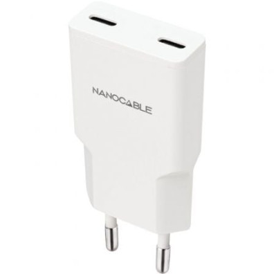Cargador de Pared Nanocable 25W 2xUSB Tipo-C - Marca NANO CABLE