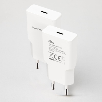 Cargador de Pared Blanco Nanocable 1XUSB-C PD 30W