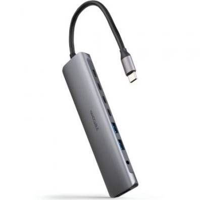 Docking Tipo-C Nanocable 10.16.4608/ 2xUSB/ 3xUSB Tipo-C/ 1xHDMI 4K/ 1xJack 3.5/ 1xUSB Tipo-C PD - Gris