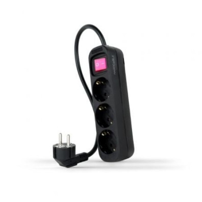 Regleta Nanocable con Interruptor - 3 Tomas de Corriente - Cable 1.4m