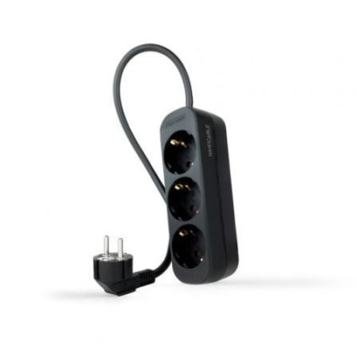 Regleta Nanocable 10.38.0003-NS-BK/ 3 Tomas de Corriente/ Cable 1.4m