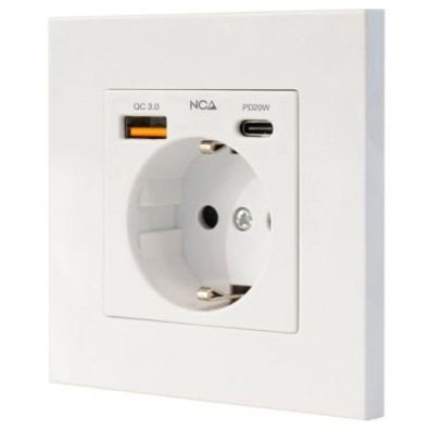 Roseta de Pared Nanocable Schuko USB Tipo-C - Modelo 10 35 0011