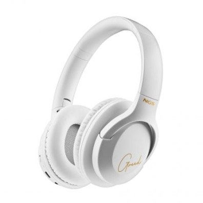 HEADSET BLUETOOTH NGS ARTICA GREED BLANCO CON MICROFONO BATERIA 300 mAh 40h CARGA USB-C* - Blancos