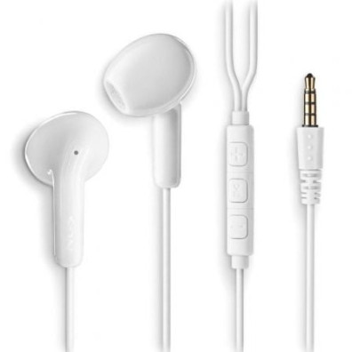 AURICULAR INTRAUDITIVO NGS CROSS FLIP BLANCO JACK 3.5mm MICROFONO CABLE 120cm CONTROLES - Blancos