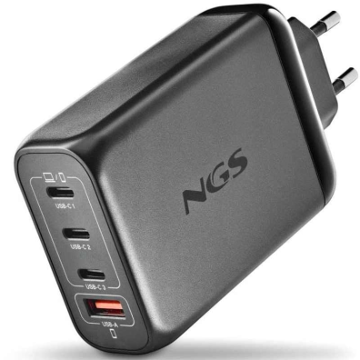 Cargador de Pared NGS BUD 240W GaN con 3xUSB-C y 1xUSB-A