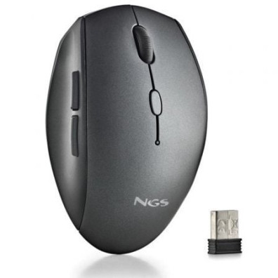 Ratón Inalámbrico NGS Bee Black - Negro, Inalámbrico, Diseño Ergonómico