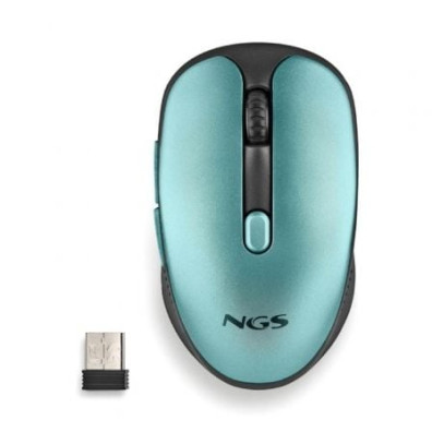 MOUSE NGS WIRELESS EVORUSTICE RECARGABLE CON TECLAS SILENCIOSAS AZUL HIELO - Verde Agua