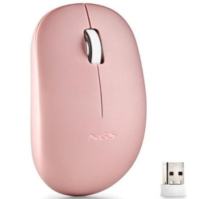 MOUSE NGS WIRELESS FOG PRO ROSA 1000DPI 2 BOTONES NANO RECEPTOR 2.4GHZ - Hasta 1000 DPI