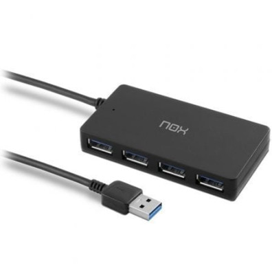 Hub USB 3.0 Nox One - Marca NOX - Periférico para ampliar puertos - Alta velocidad