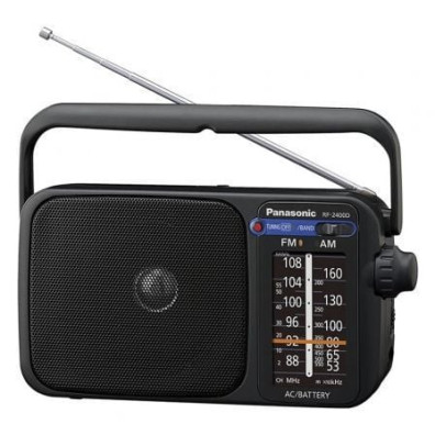 RADIO ANALOGICA CON ALTAVOZ PANASONIC RF-2400DEG-K AM/FM SINTONIZADOR ANALOGICO COLOR NEGRO - Negra