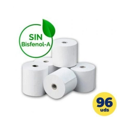 Caja de Rollos de Papel Térmico Genérico 80x55 BPAF/ 80 x 55mm/ 12 paquetes