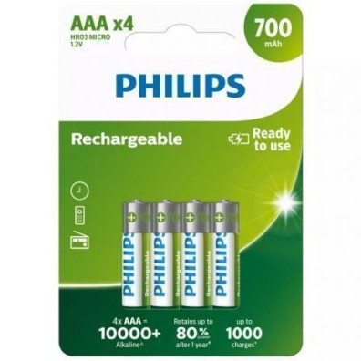Pilas AAA Philips - Pack de 4, 1.2V