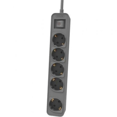 Regleta Philips CHP2154G/12 con Interruptor, 5 Tomas de Corriente y Cable de 1.5m