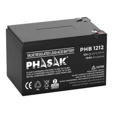 Batería Phasak PHB 1212 compatible con SAI - Marca PHASAK