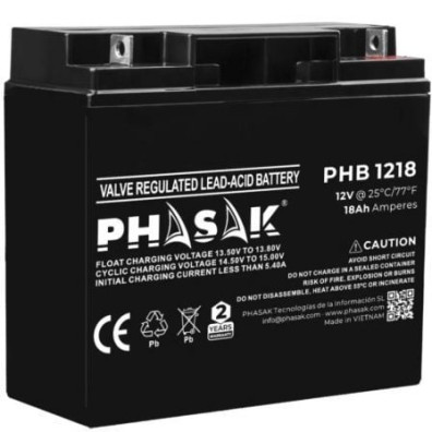 Batería Phasak PHB 1218 para SAI - Compatible y Confiable