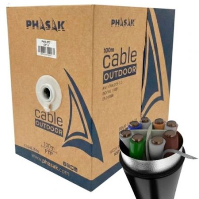 Bobina de Cable Phasak PHR 671 Cat.6 FTP RJ45 - Cable de Red Alta Velocidad