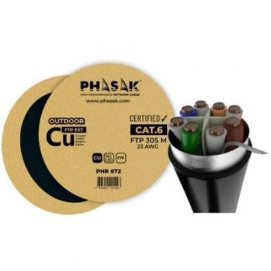 Bobina de Cable RJ45 FTP Phasak Cat.6 305m PHR 672