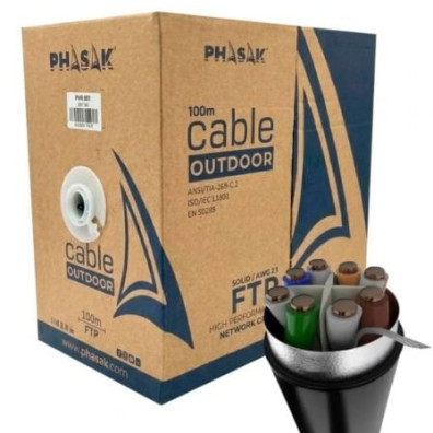 Cable Bobina Cat.6A/100m RJ45 FTP Phasak PHR 681
