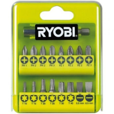 Estuche Ryobi RAK17SD con 21 Puntas para Atornillar