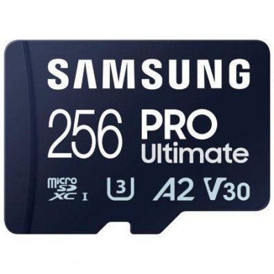 Tarjeta de Memoria Samsung Pro Ultimate 256GB microSD XC con Adaptador/ Clase 10 - 200MBs
