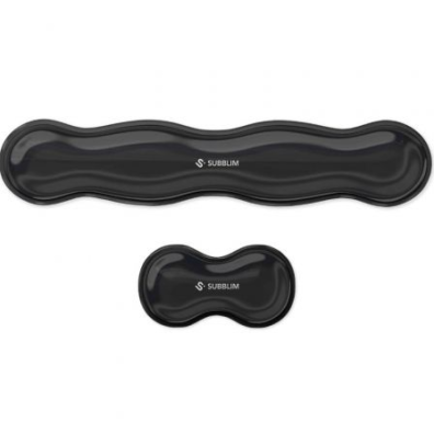 KIT ALFOMBRILLA TECLADO + RATON WRIST REST NEGRO SUBBLIM