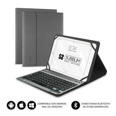 Funda con Teclado Subblim Keytab Pro Bluetooth para Tablets de 9.6"-10.8" - Gris
