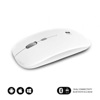 Ratón Inalámbrico Subblim Dual Flat/ Batería recargable/ Hasta 1600 DPI - Blanco