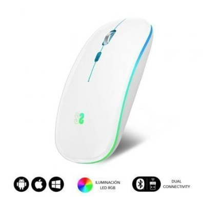 Ratón Inalámbrico Bluetooth Subblim LED Dual Flat - Batería Recargable - 1600 DPI