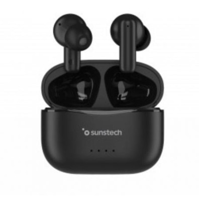 Auriculares Sunstech WAVEPODSBK Bluetooth con Estuche de Carga - Autonomía 4.5h