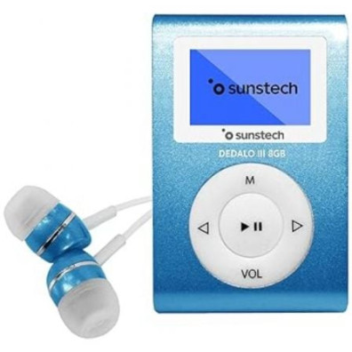 Reproductor MP3 Sunstech Dedalo III/ 8GB/ Radio FM - Azul