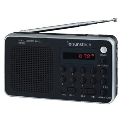 Radio Portátil Sunstech RPD32SL con Batería - Disfruta tus emisoras favoritas
