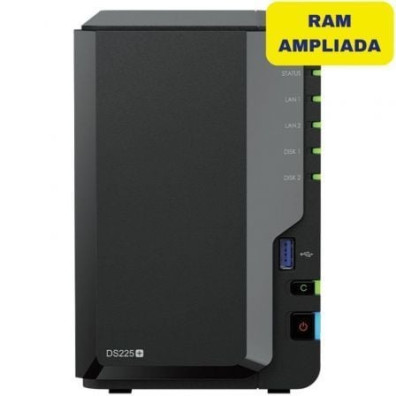 NAS Synology Diskstation DS225+ con 2 Bahías 3.5" y 2.5" - 6GB DDR4