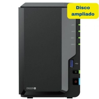 NAS Synology Diskstation DS225+ con 2 Bahías 3.5" y 2.5", 2GB DDR4, 8TB
