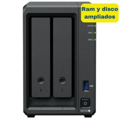 NAS Synology Diskstation DS725+ con 2 Bahías 3.5"- 2.5", 8GB DDR4/ 8TB